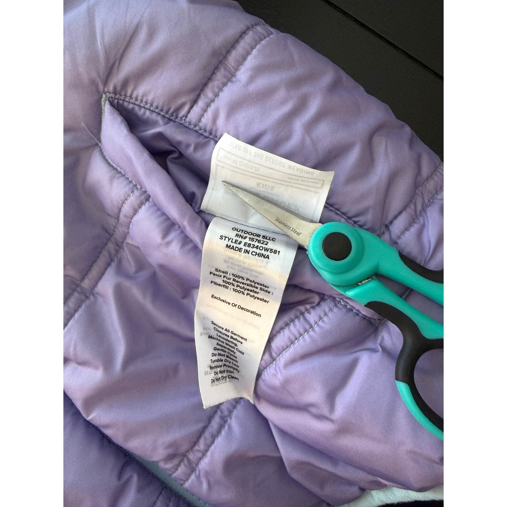 Eddie Bauer Girls‎ Reversible Jacket Size M 10-12 Purple Ombré Cozy Fleece Lined - Picture 11 of 14